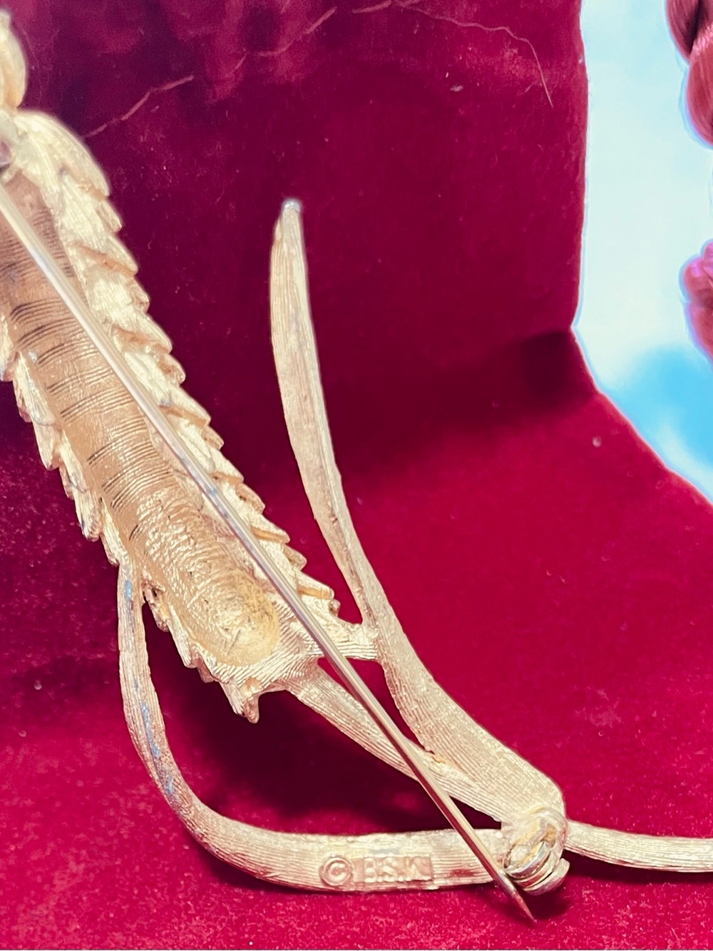 Vintage BSK gold-tone wheat sheaf brooch